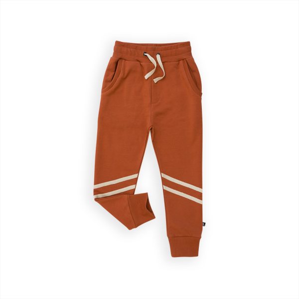 jogger sweatpants orange met creme carlijnq