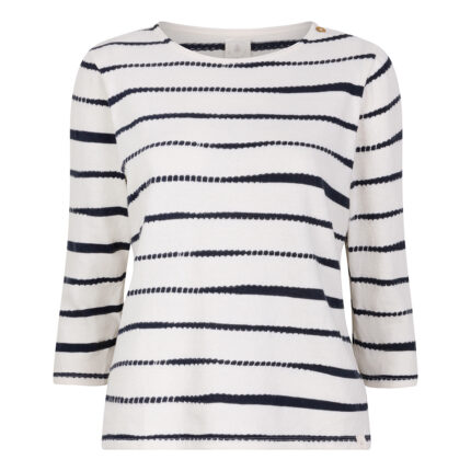 NAVY NATURAL - Jane Top Navy stripe